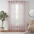  Eclipse Emina Grommet Crushed Sheer Voil Rod Grommet Curtain Panel - Blush - Bonton