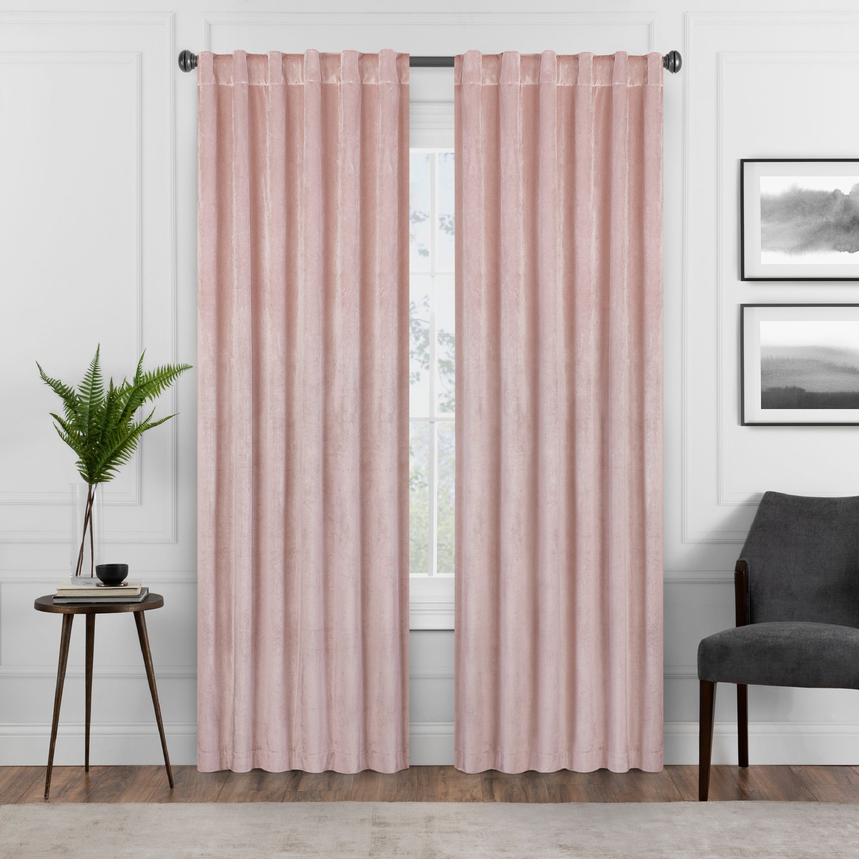  Harper Absolute Zero Blackout Curtain Panel - Blush - Bonton