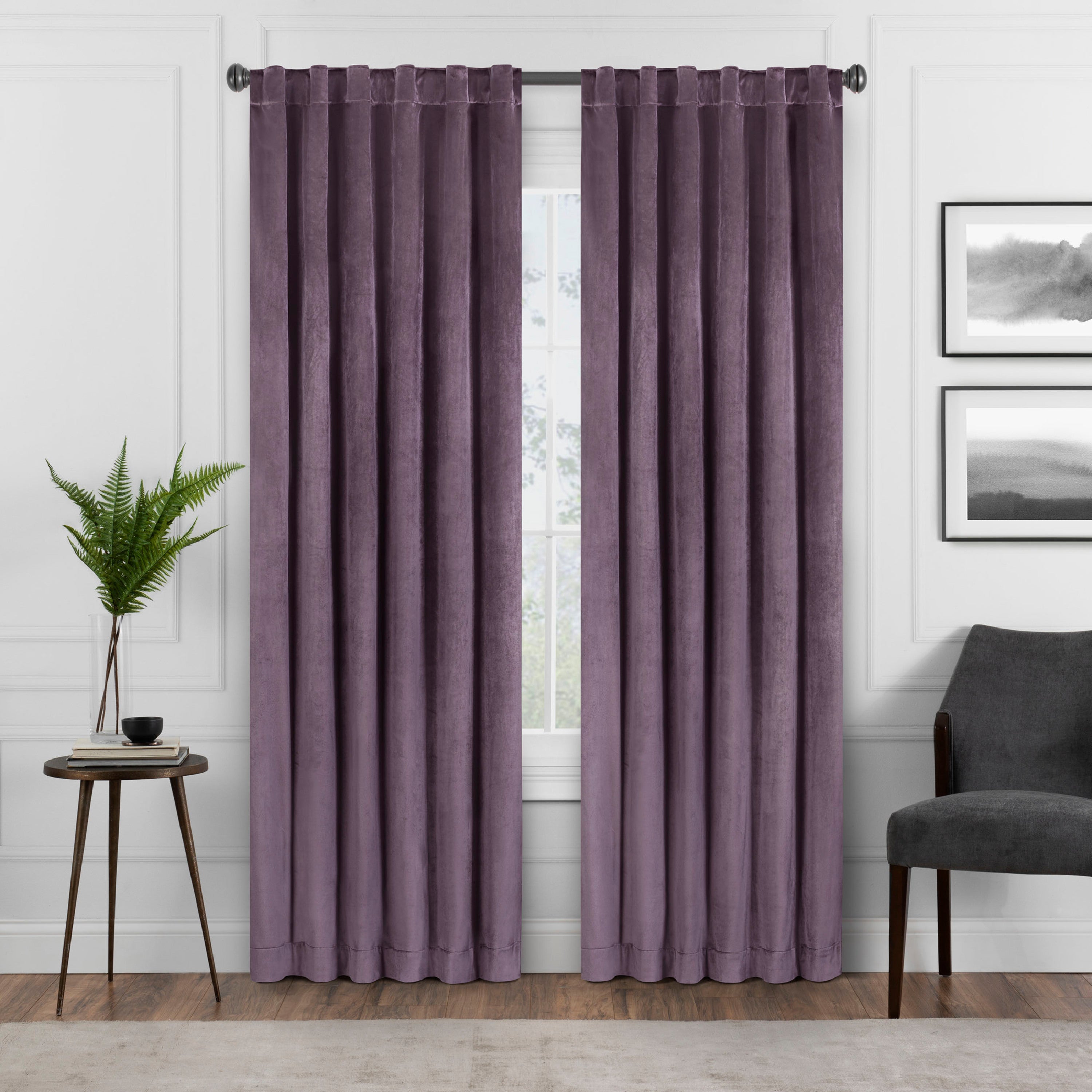  Harper Absolute Zero Blackout Curtain Panel - Plum - Bonton