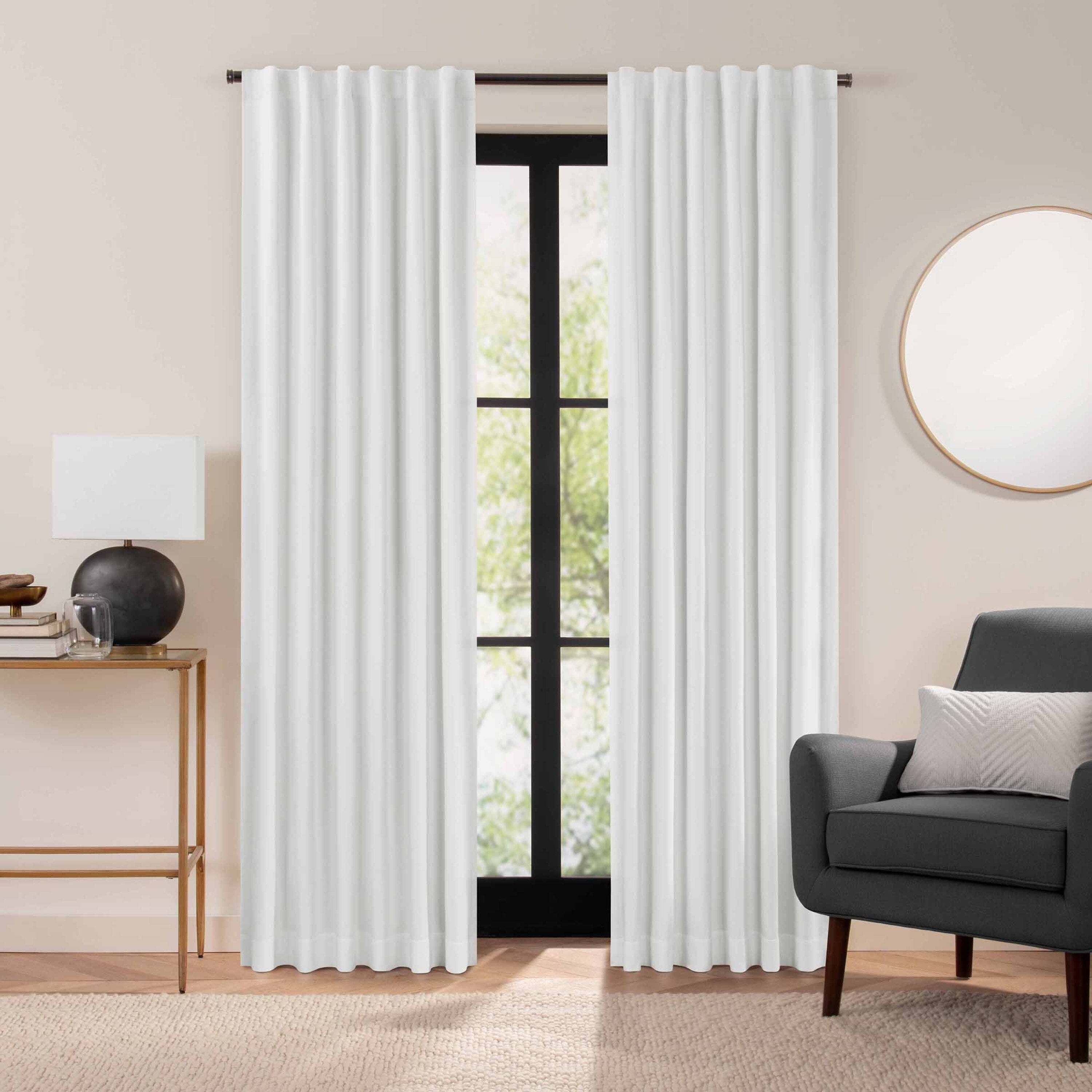  Velvet Blackout Rod Pocket Curtain Panel - White - Bonton