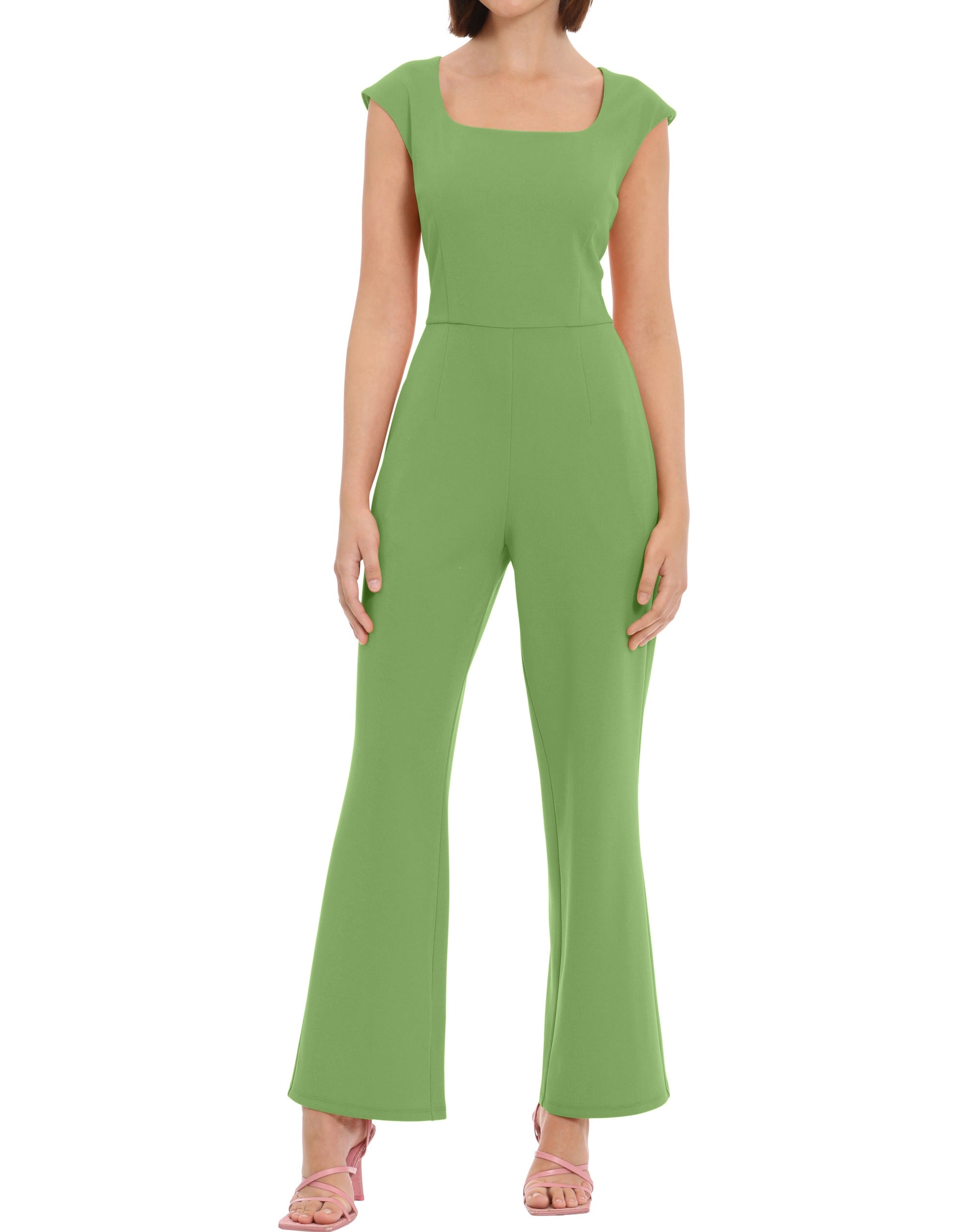  Donna Morgan Mini Cap Sleeve Jumpsuit - FOREST GREEN - Bonton