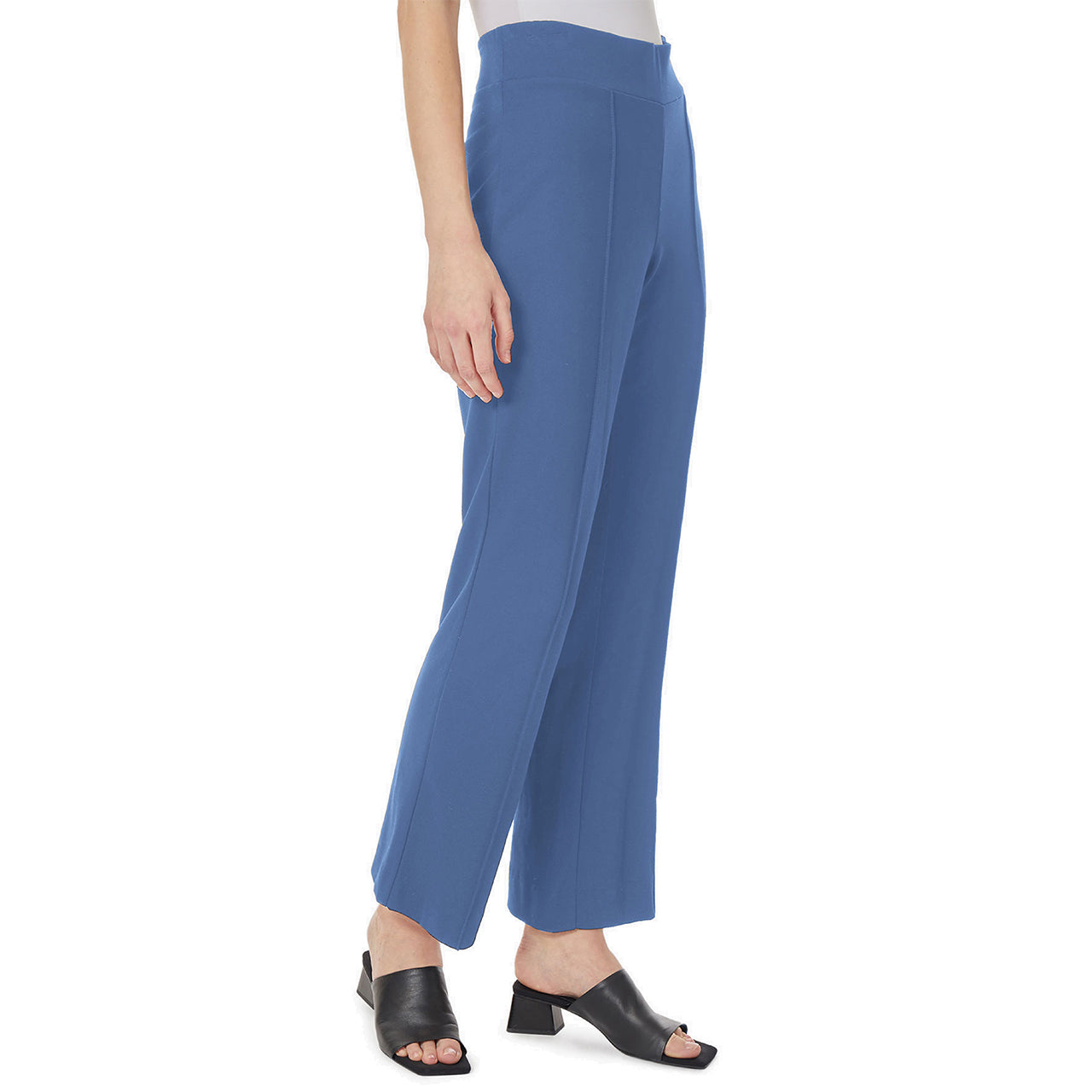  Jones New York Pull-on Pintuck Knit Trousers - Mineral Blue - Bonton