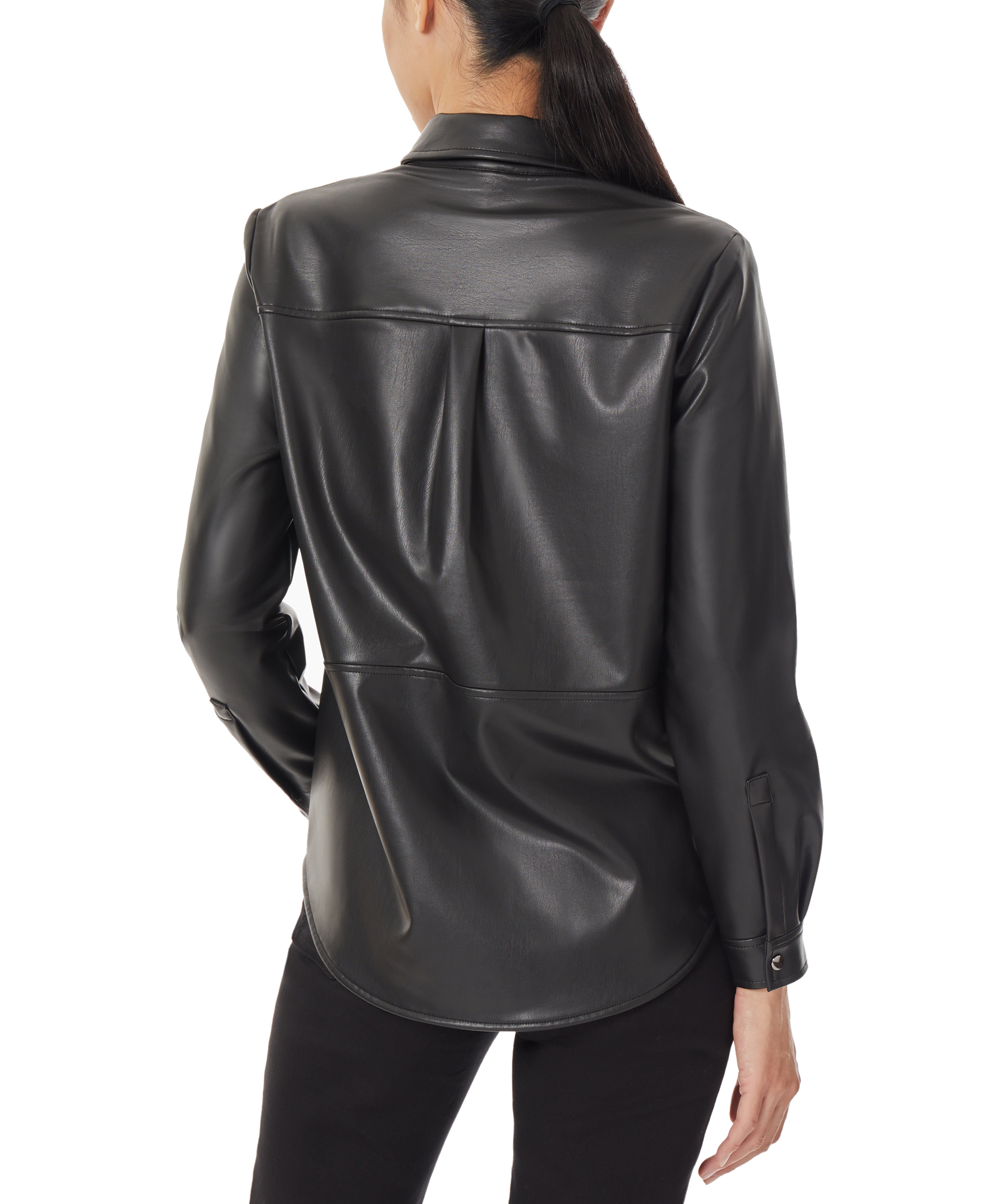  Jones New York Faux Leather Utility Blouse - Jones Black - Bonton