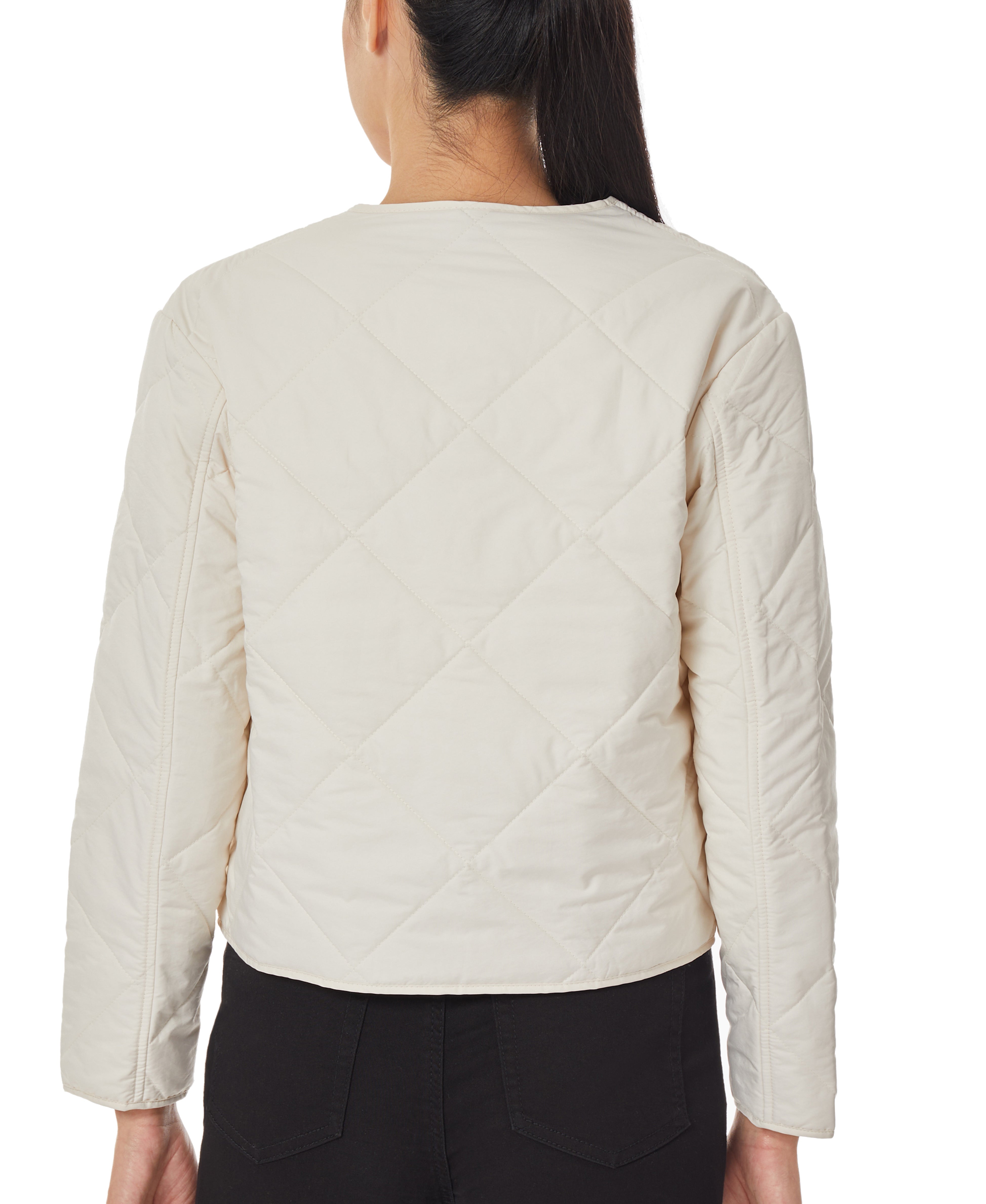  Jones New York Quilted Collar-less Jacket - Jones White - Bonton