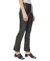 Vegan Leather Pull On Bootleg Pant