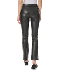 Vegan Leather Pull On Bootleg Pant