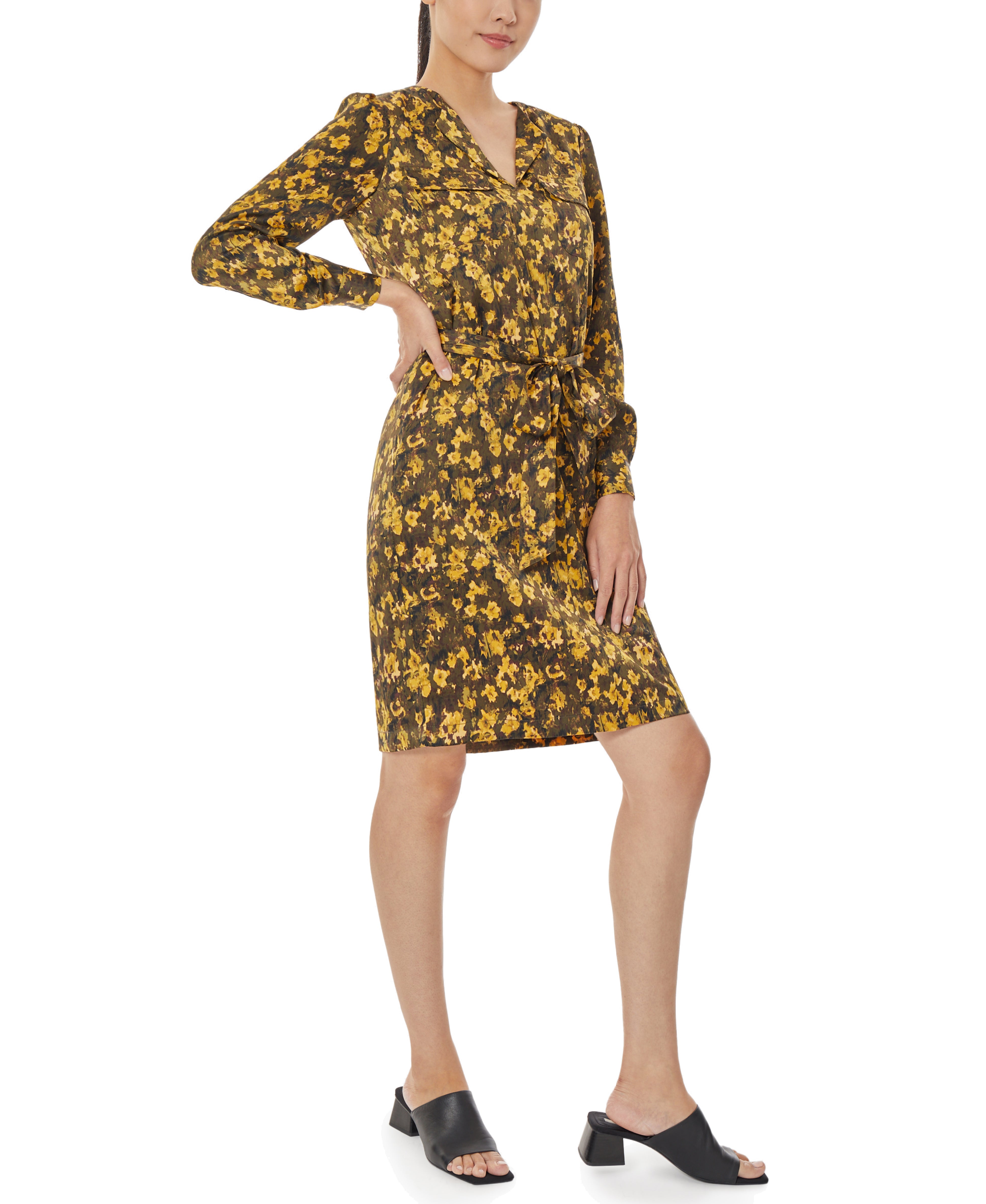  Jones New York Austin Shirt Dress in Deep Loden/Jonagold - Deep Loden/Jonagold - Bonton