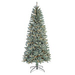 7.5 Foot High BLUE SPRUCE SLIM Tree with 350 Lights