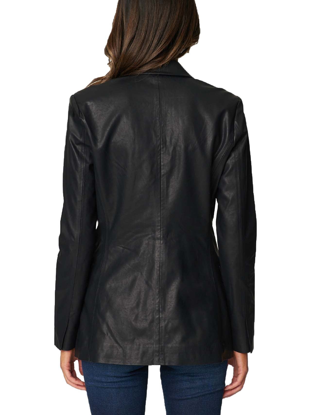  BlankNYC Sleek Vegan Leather Blazer - Black - Bonton