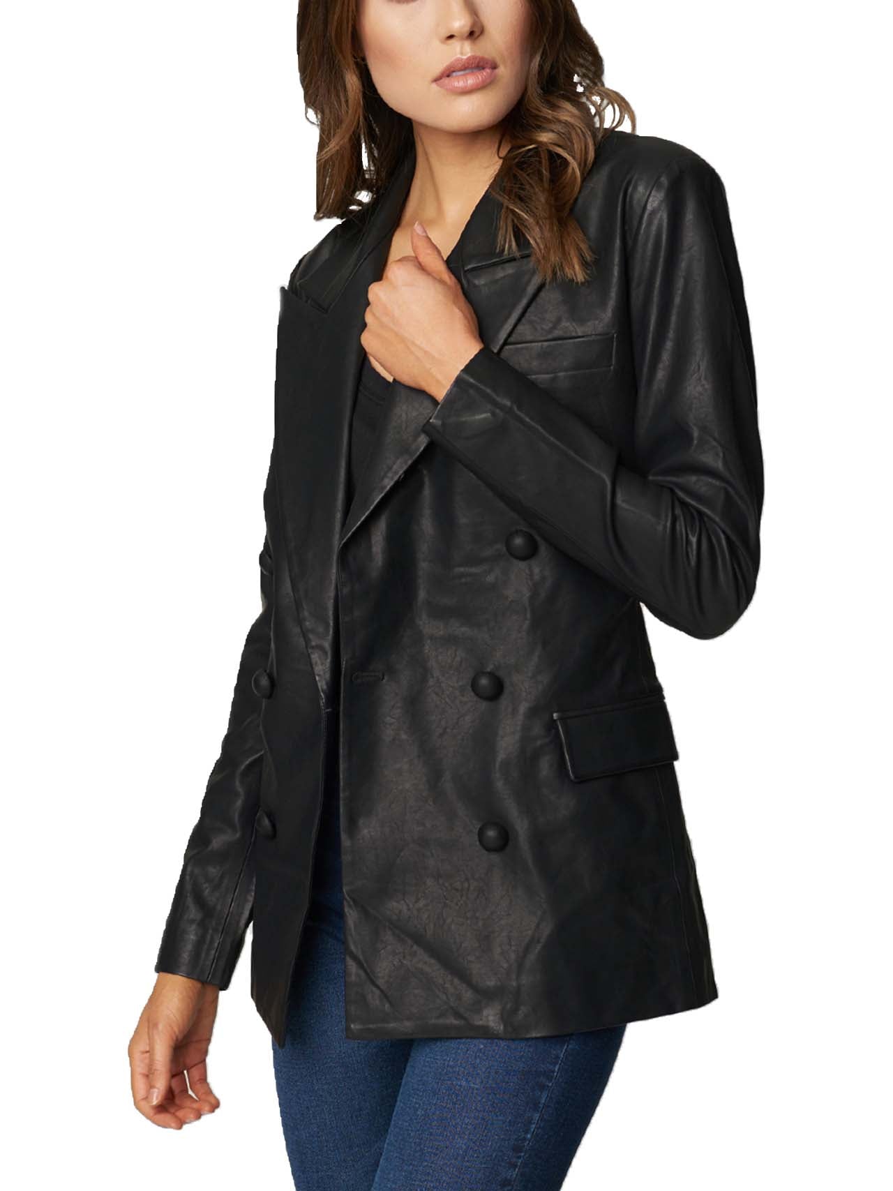  BlankNYC Sleek Vegan Leather Blazer - Black - Bonton