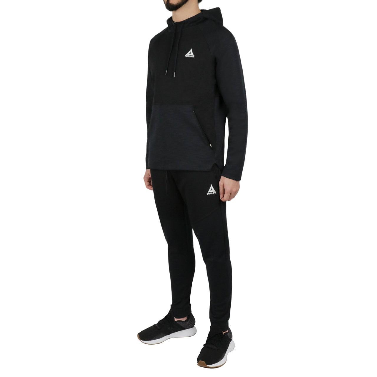  Air Life Men's Kangroo Tracksuit in Black - Black - Bonton