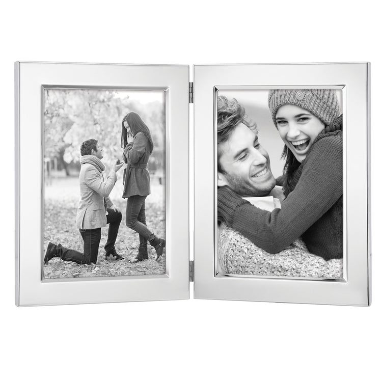 Classic Silver-Plated 5"x7" Double Frame