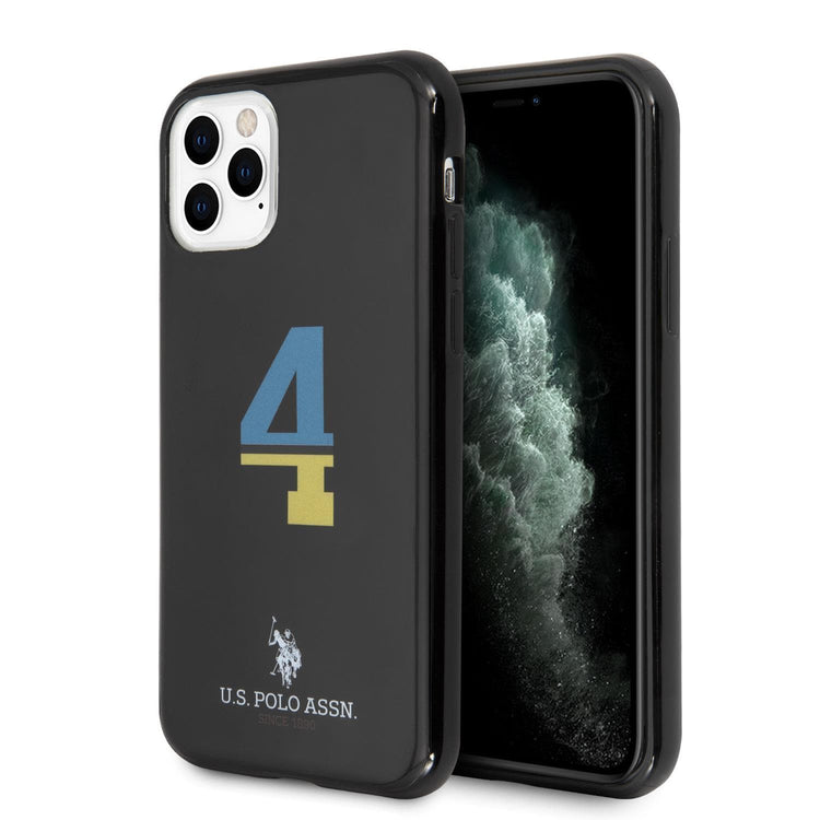 iPhone 11 Pro Max - Hard Case Black Number 4 Bicolor With Logo Print - U.S. Polo Assn.
