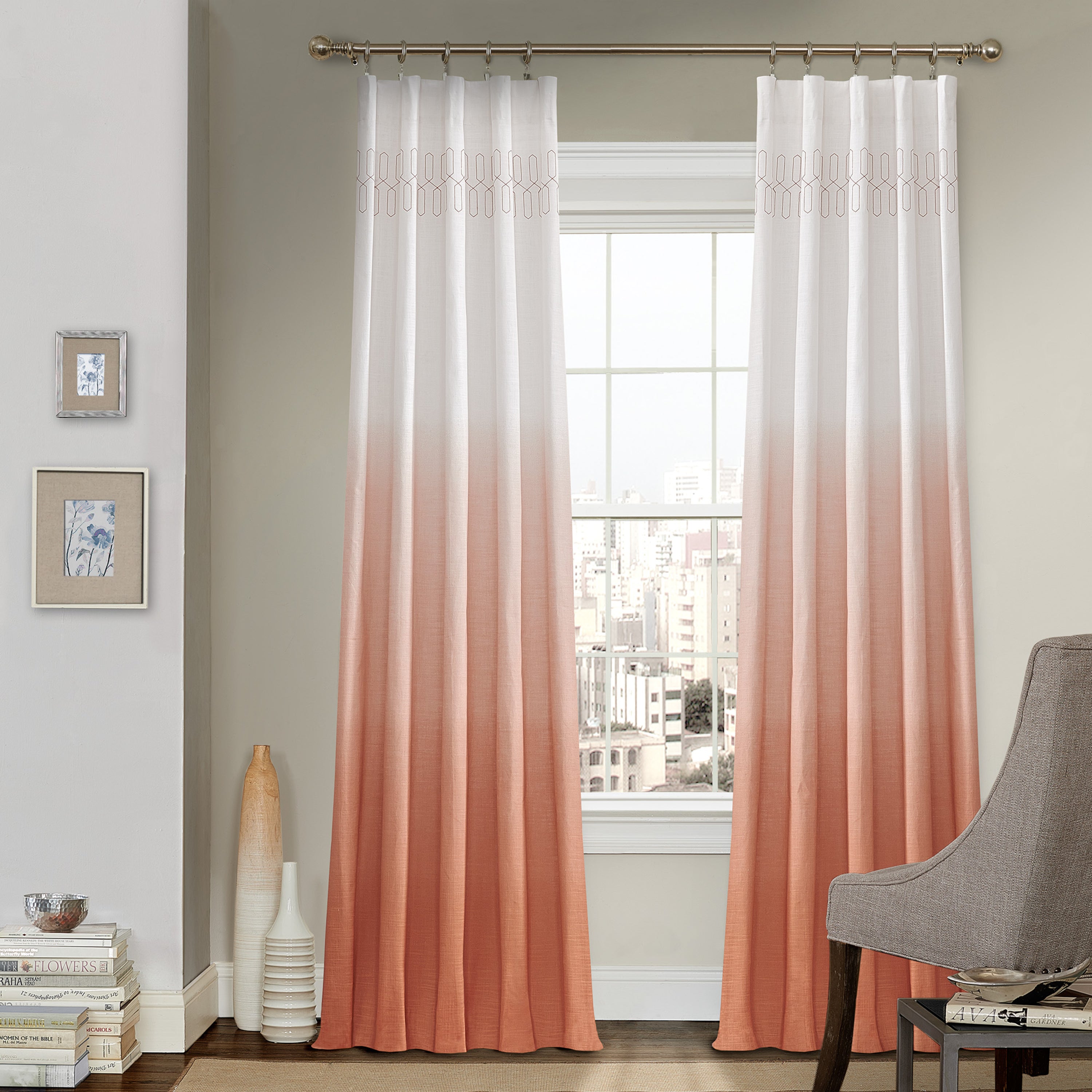  Arashi Window Curtain Panel - Grey - Bonton