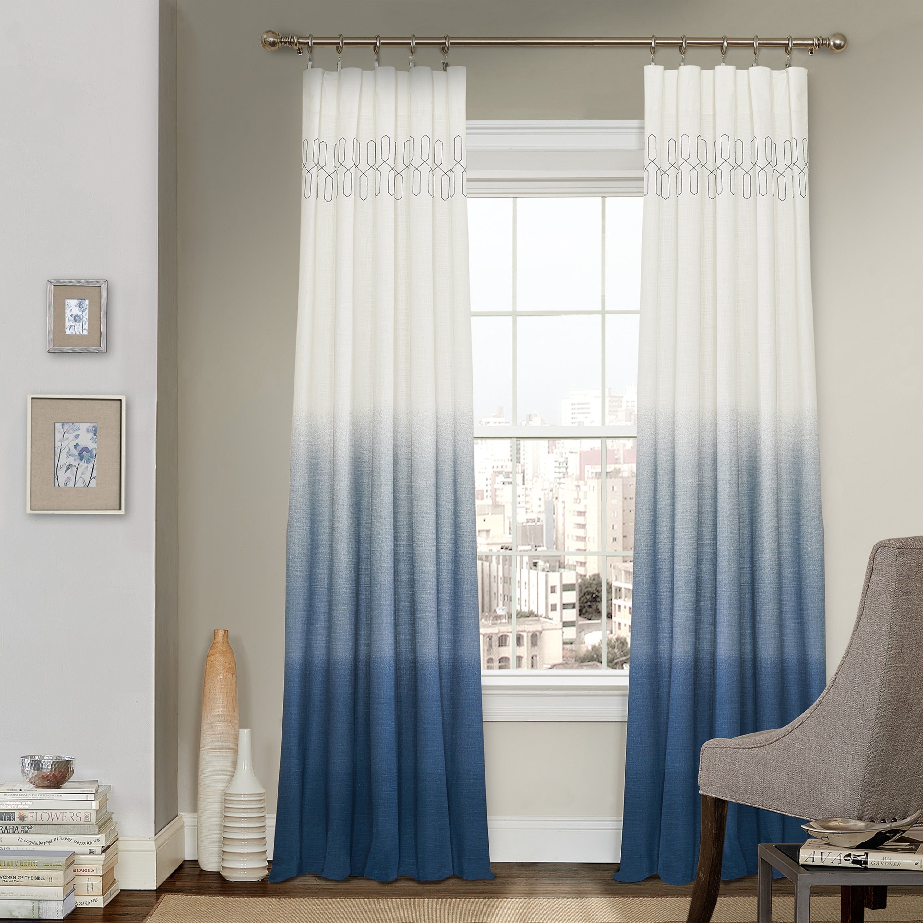  Arashi Window Curtain Panel - Grey - Bonton