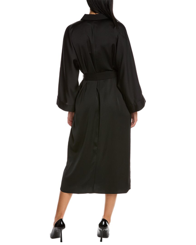Satin Dolman Sleeve Midi Dress