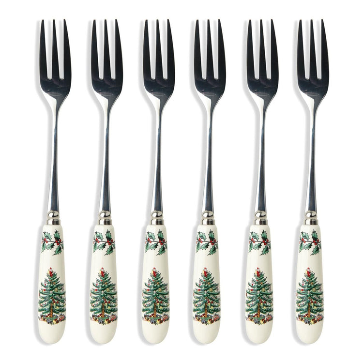 Christmas Tree Pastry Forks Set of 6