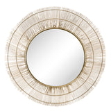 Gold Round Wire Wall Art with Mirror