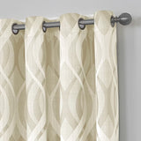 Caprese Geometic Wave Blackout Thermalayer Grommet Curtain Panel