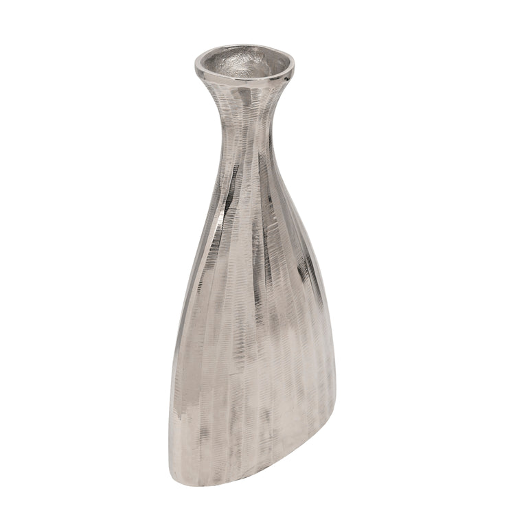 Ridged Metal Vase