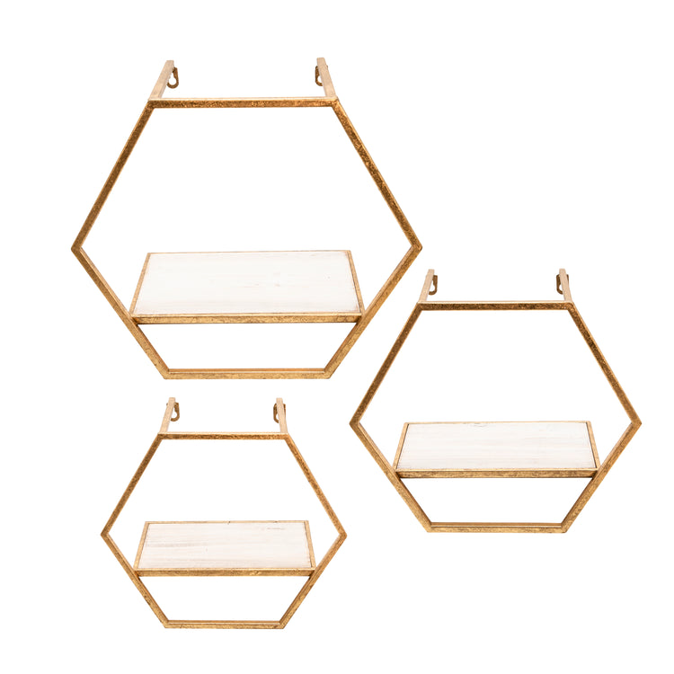 Hexagon Wall Shelves Set of 3