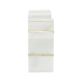 White Marble with Gold Inlay Bookends Set of 2