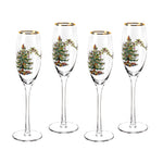 Christmas Tree Champagne Glasses Set of 4