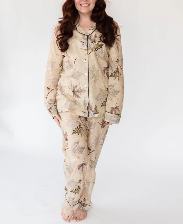 Myra Maple Women's Long Sleeve Shirt & Pajama Set