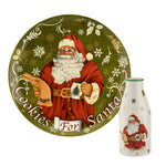 Christmas Tree Cookies Santa Plate & Bottle