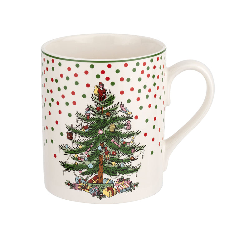 Christmas Tree Polka Dot Mug Set of 4