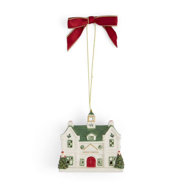 Christmas Tree Train Station Ornament