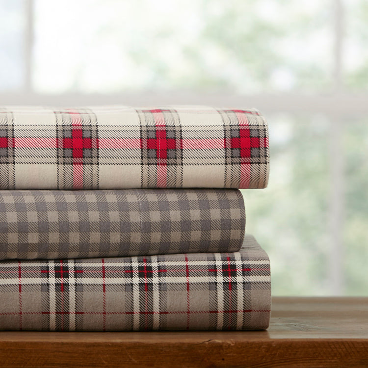 Plaid Heavy Weight Flannel Sheet Sets - Manchester