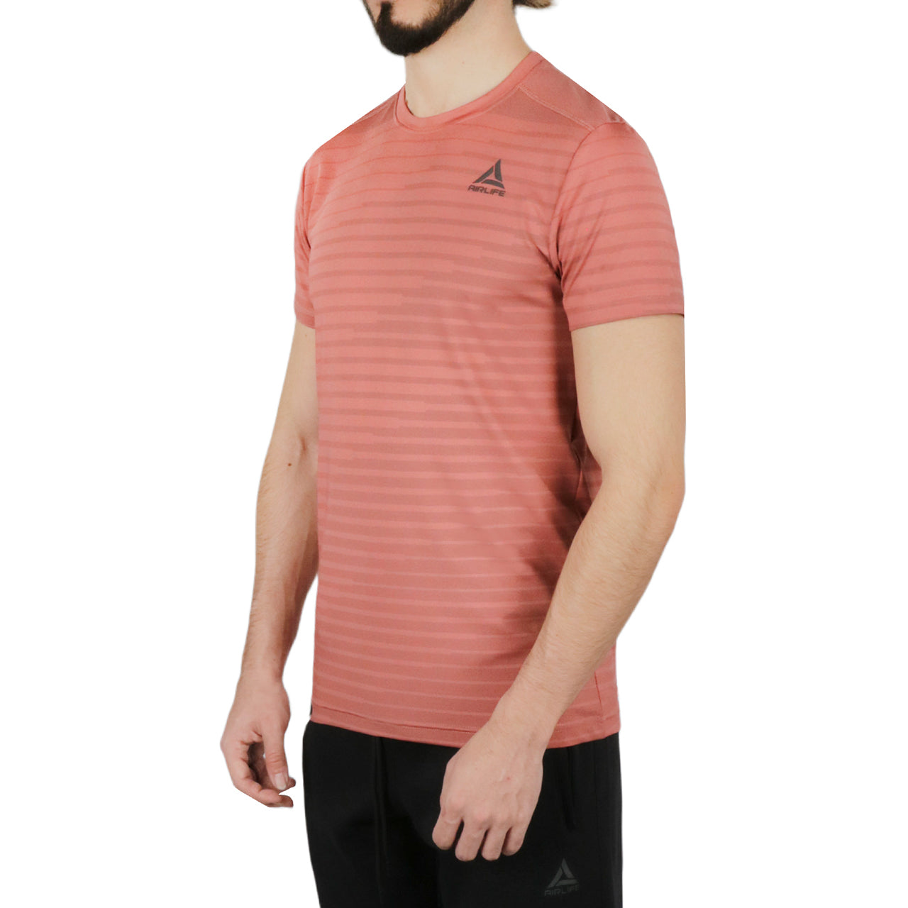  Air Life Men's Polyster T-Shirt in Orchid - Black - Bonton