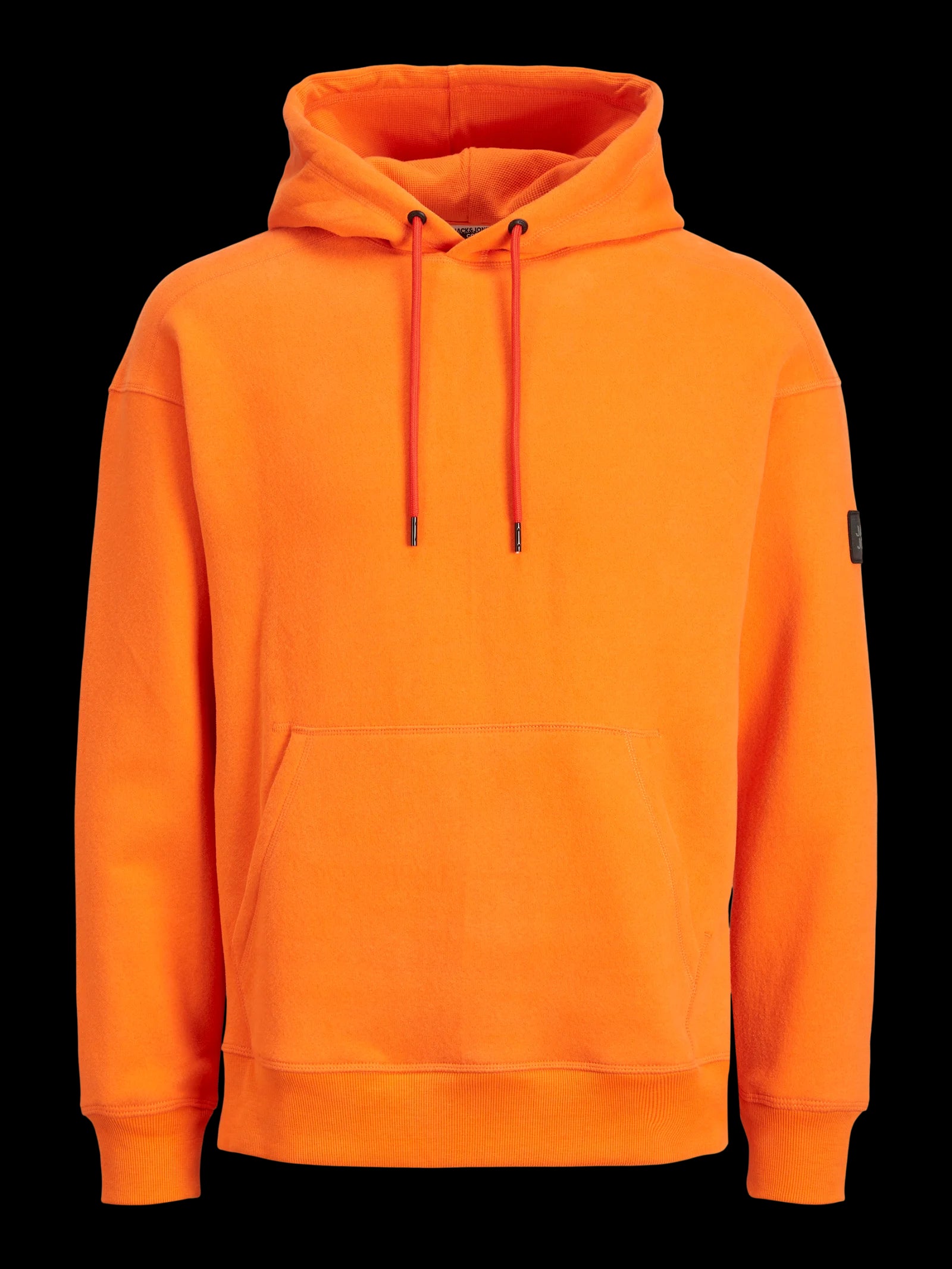  Jack & Jones Classic Waffle Sweat Hoodie - Mandarin Orange - Bonton