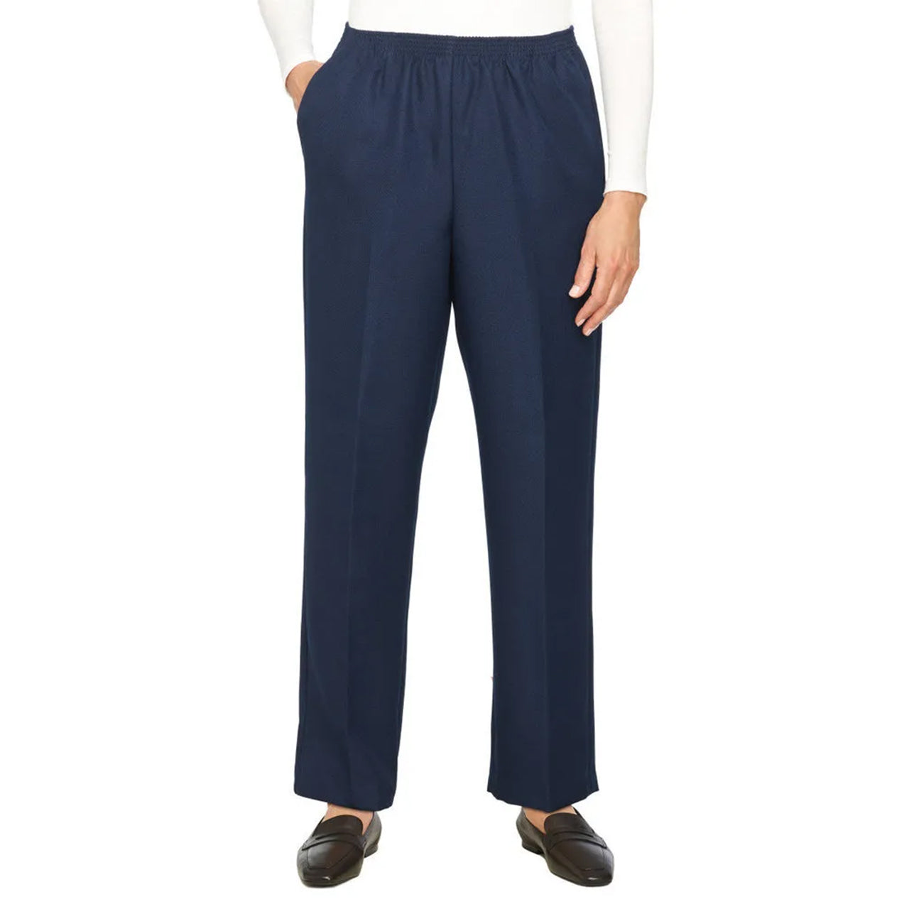  Alfred Dunner Petite Proportioned Short Pant - Navy - Bonton