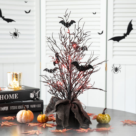 20"H Halloween Lighted Bats Table Tree Decor