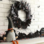 S/3 Lighted Halloween Bat Garland and Wreath