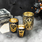 Set of 3 Halloween Glass Votive/Pillar Candle Holders