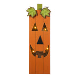 30"H Lighted Halloween Wooden Pumpkin Porch Decor