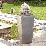Oversized Artichoke Pedestal Ceramic Fountain with Light