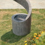 Oversized Curving Shaped Outdoor Fountain with LED Light