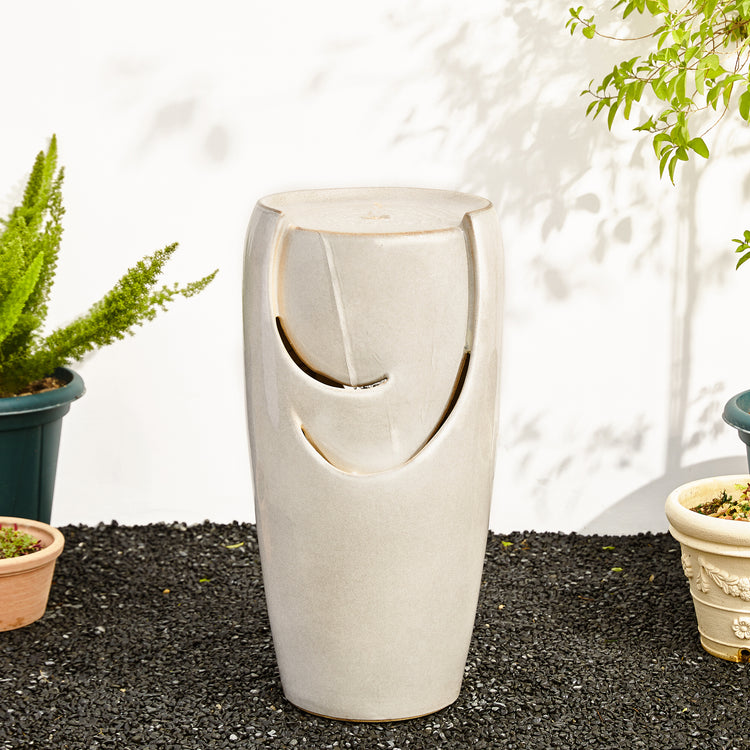 Oversized Ceramic Fountain with LED Light