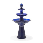 Oversized 3-Tier Ceramic Outdoor Fountain with LED Light