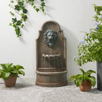 3-Tier Faux Granite Lion's Head Fountain with LED Light