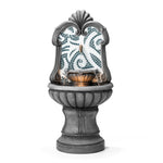 3-Tier Faux Mosaic Pedestal Fountain with LED Light