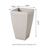 Set of 2 Eco-Friendly Tall Square Fluted Planters