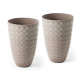 Set of 2 Eco-Friendly Oversized Faux Ceramic Tall Textured Planters