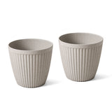 Set of 2 Eco-Friendly Round Fluted Planters