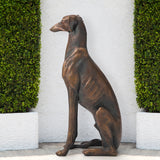 Sitting Greyhound Dog Statue Set of 2