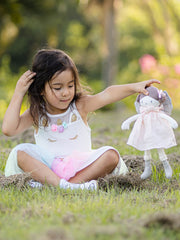 Angelina Ragdoll in Pink Dress Featuring Silver Wings